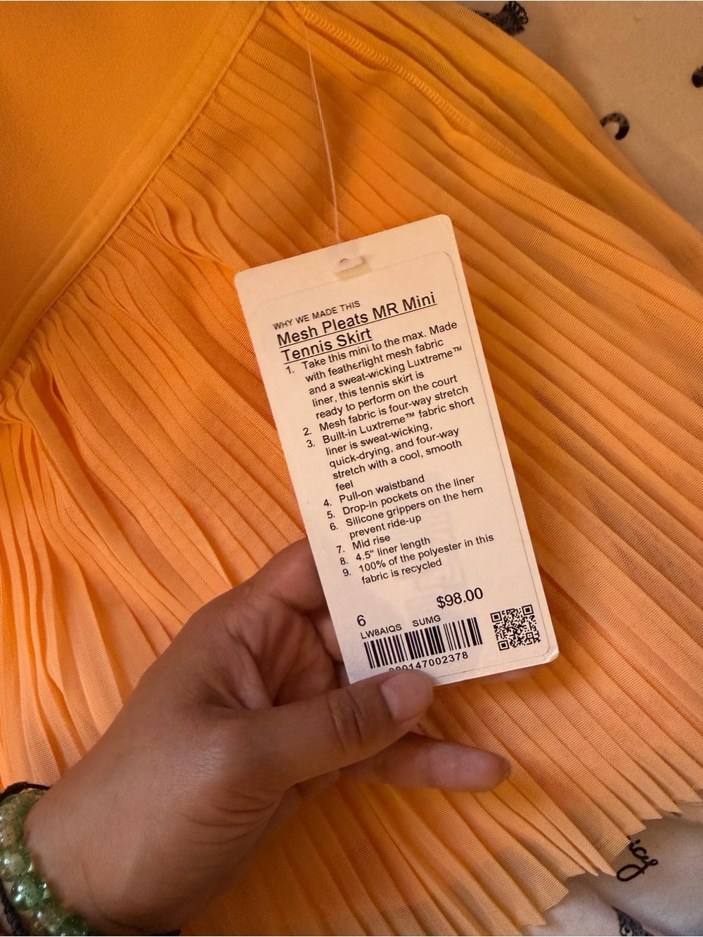 lululemon athletica Pleated Mini Skirts - Orange and Black - Picture 4 of 4
